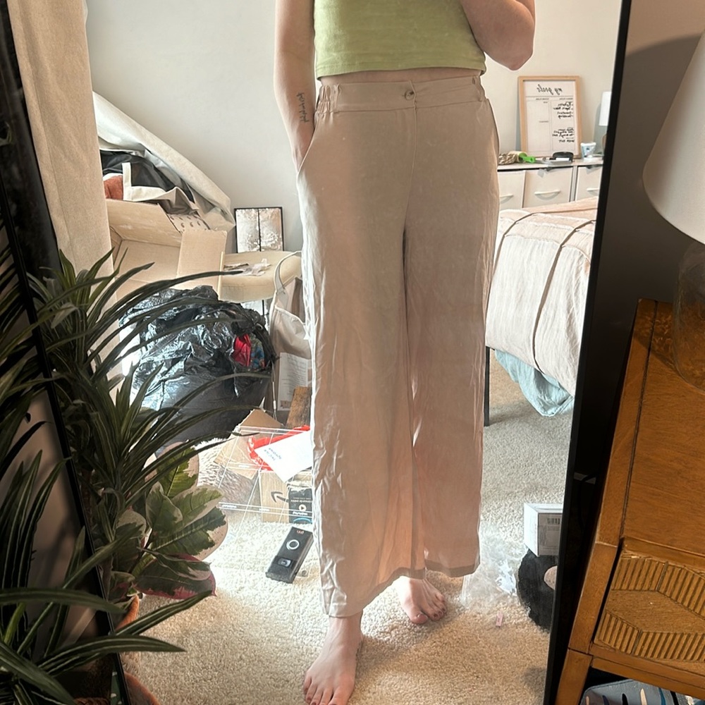 Beige dress pants wide leg size small